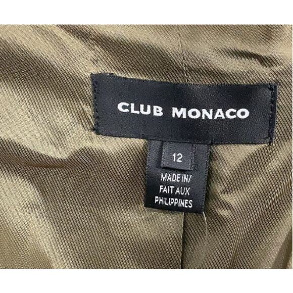 Club Monaco Gold Wool Blend Cropped Blazer 3/4 Sleeve NWT Sz 12 - Picture 4 of 6